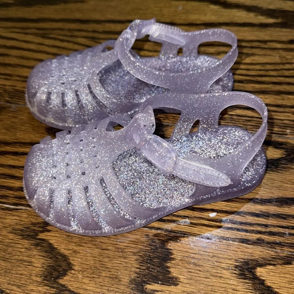 Tucker + Tate Glittery Purple Jelly Sandals 6